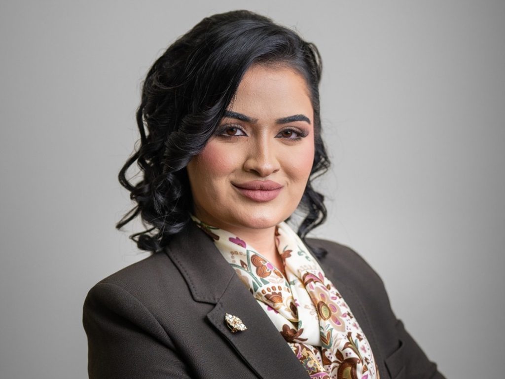 Portrait of Amal Khan, Founder and CEO of ALA Properties, leading Dubai’s new real estate firm focused on innovation, transparency, and client trust.